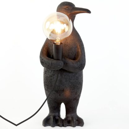 Tischlampe Pinguin schwarz matt Höhe 41 cm