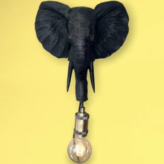 Wandleuchte Elefant EGON schwarz Höhe 36 cm