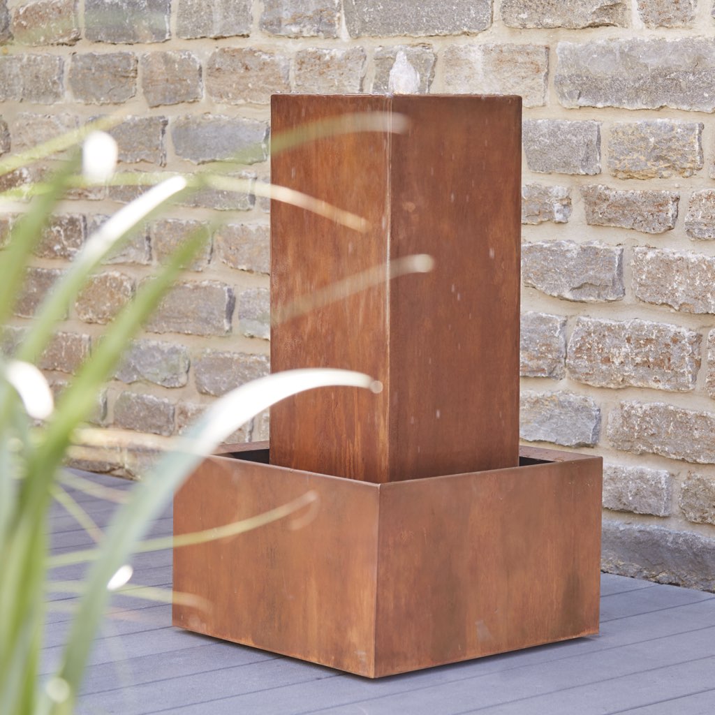 Gartenbrunnen CORTENSTAHL Höhe 87 cm