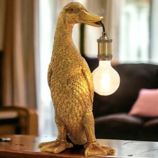 Tischlampe Ente DONNY gold Höhe 48 cm