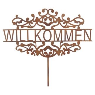 Gartenstecker Metall WILLKOMMEN H 106 cm