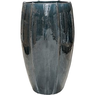 Bodenvase Keramik glasiert MODA blau Höhe 74 cm
