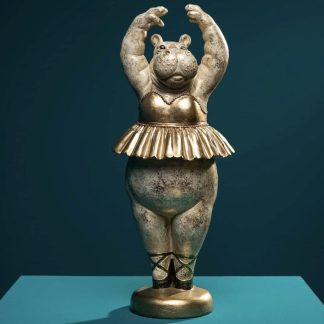 Deko Figur Hippo Ballerina gold Werner Voß Höhe 63 cm