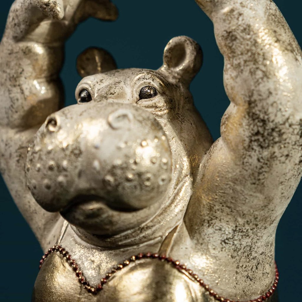 Deko Figur Hippo Ballerina gold Werner Voß Höhe 63 cm