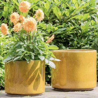 Keramik Blumentopf 3er Set CARMEN gelb