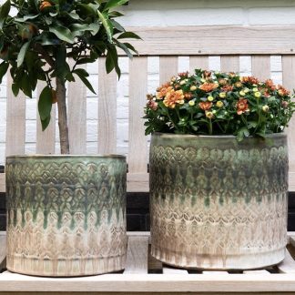 Keramik Blumentopf 4er Set NOVAN mediterran