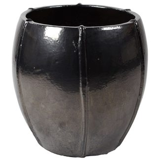 Keramik Pflanzkübel glasiert MODA anthrazit Höhe 55 cm