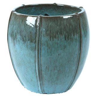 Keramik Pflanzkübel glasiert MODA türkis Höhe 55 cm