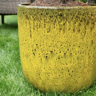 Keramik Pflanzkübel XXL outdoor 4er Set ROB gelb