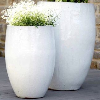 Keramik Pflanzkübel XXL outdoor weiß 2er Set