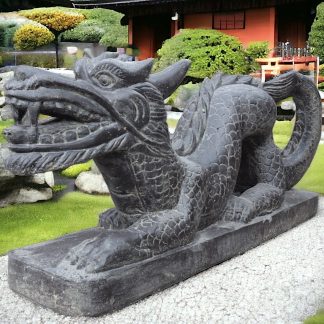 Steinfigur Garten Chinesischer Drachen Länge 120 cm