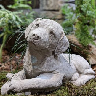 Steinfigur Garten Hund Labrador Breite 40 cm
