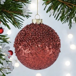 Weihnachtskugel SEOUL GiftCompany Glitzer rot ø 8 cm