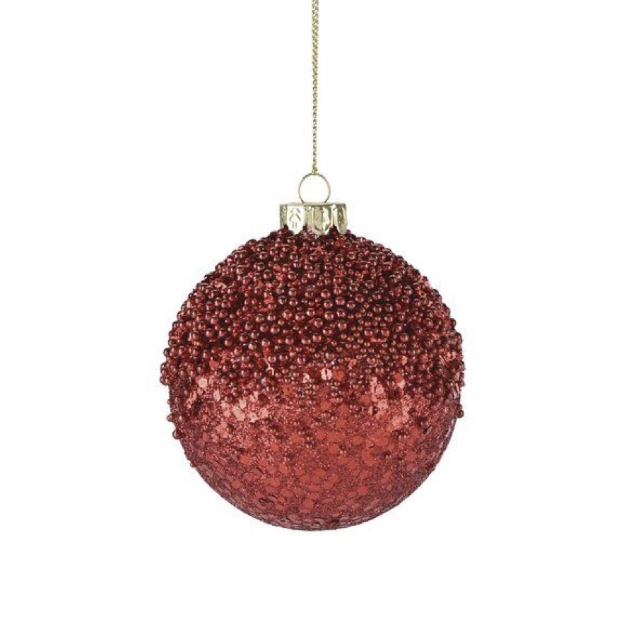 Weihnachtskugel SEOUL GiftCompany Glitzer rot ø 8 cm