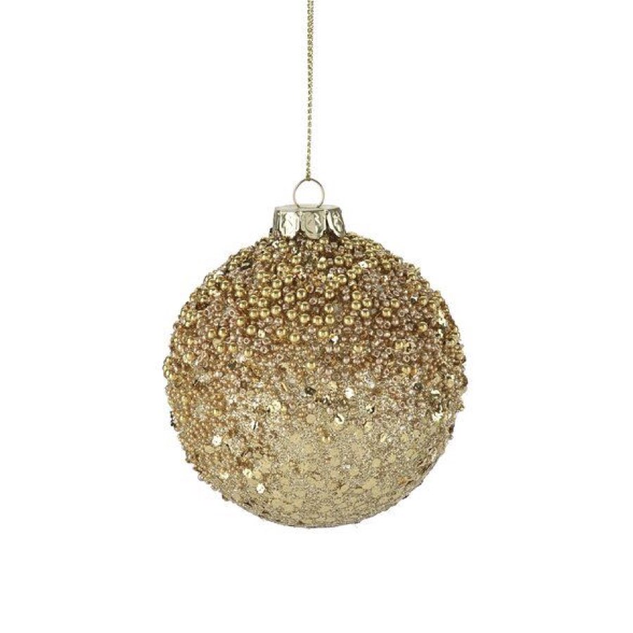 Weihnachtskugel SEOUL GiftCompany Glitzer gold ø 8 cm