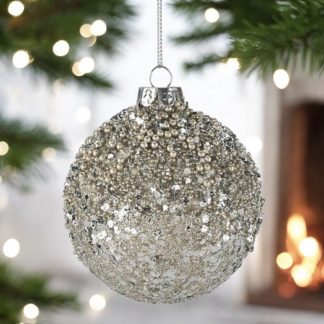 Weihnachtskugel SEOUL GiftCompany Glitzer silber ø 8 cm