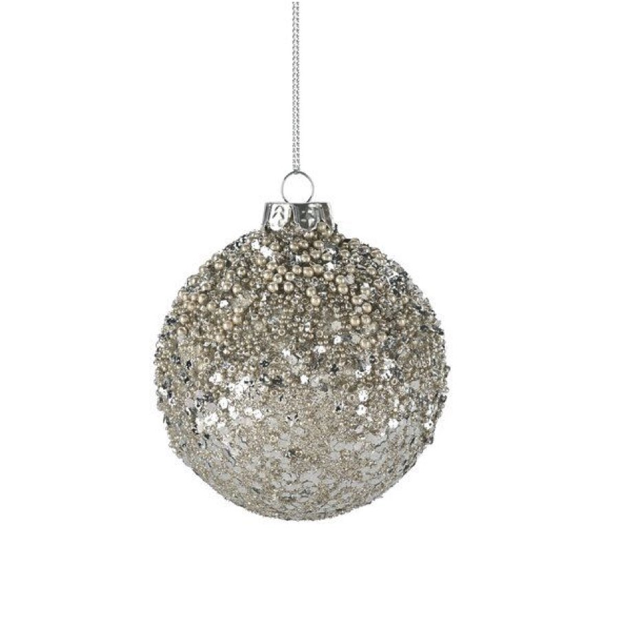 Weihnachtskugel SEOUL GiftCompany Glitzer silber ø 8 cm