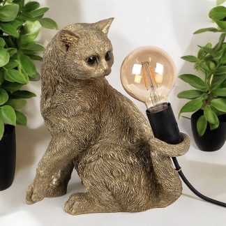 Tischlampe Katze COCO gold Höhe 31 cm