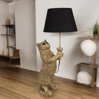 Tischlampe Katze MARY gold Höhe 62 cm