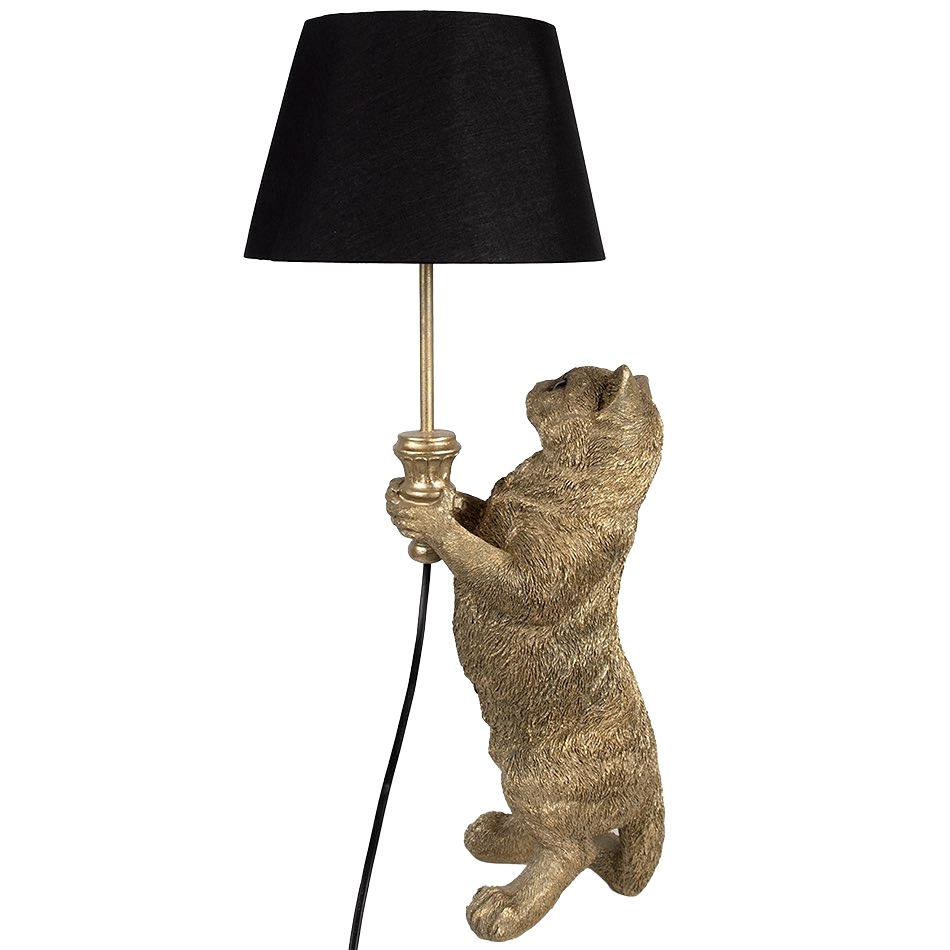Tischlampe Katze MARY gold Höhe 62 cm
