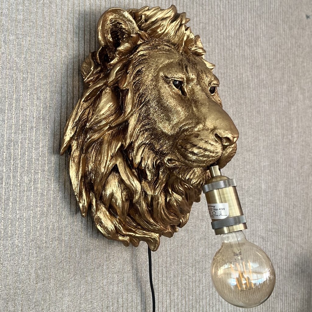 Wandlampe LÖWE gold Höhe 40 cm