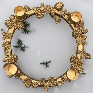 Kerzenhalter Adventskranz LILIAN gold