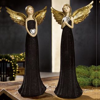 Weihnachtsfigur ENGEL VELVET Casablanca H 37 cm