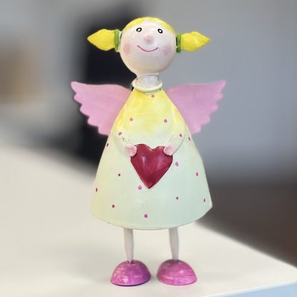 Deko Figur Engel LUCY Höhe 15 cm gelb gepunktet