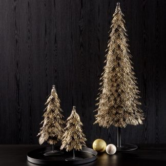 Weihnachtsbaum Metall Tannenbaum gold antik CASTILLO