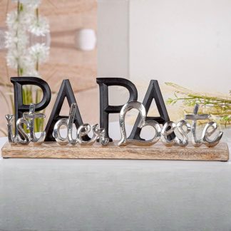 Holzskulptur Schriftzug PAPA Breite 38 cm