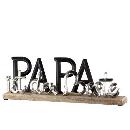 Holzskulptur Schriftzug PAPA Breite 38 cm