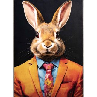 Leinwandbild Business Hase gelb 30x40 cm