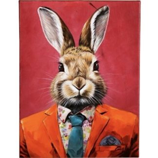 Leinwandbild Business Hase orange 30x40 cm