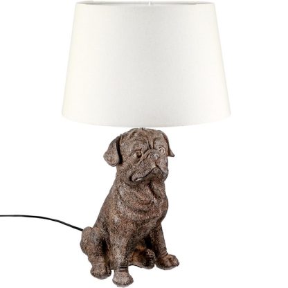 Tischlampe Hund MOPS Casablanca Höhe 52 cm