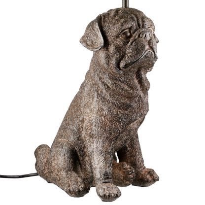 Tischlampe Hund MOPS Casablanca Höhe 52 cm