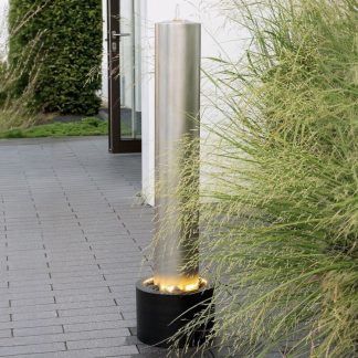 Gartenbrunnen Wasserspiel LED zylindrisch ADORATA Höhe 118 cm