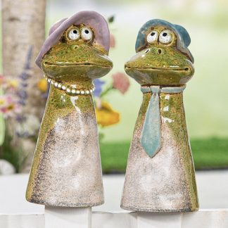 Zaunhocker Keramik Frosch Charlotte und Karl