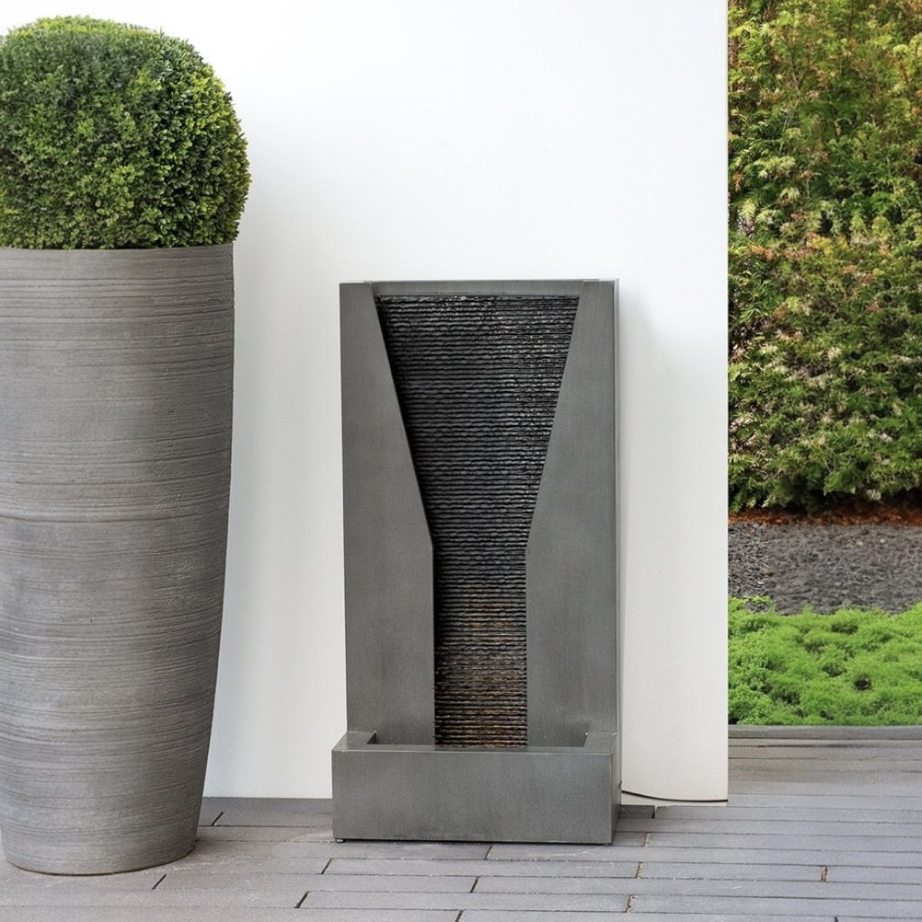 Gartenbrunnen Wandbrunnen mit LED Beleuchtung DAFINO Höhe 92 cm