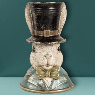 Osterhase Deko Hasenbüste Hase mit Zylinder Clayre & Eef