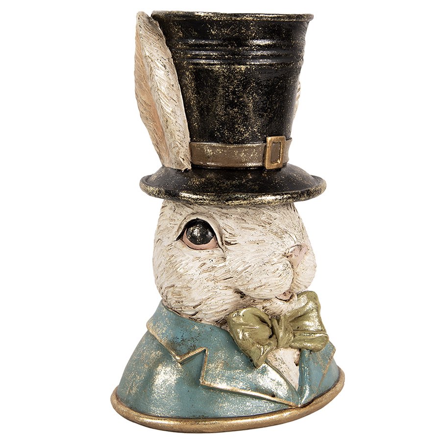 Osterhase Deko Hasenbüste Hase mit Zylinder Clayre & Eef