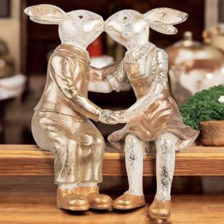 Osterhase Deko Kantenhocker Hasenpaar Clayre & Eef