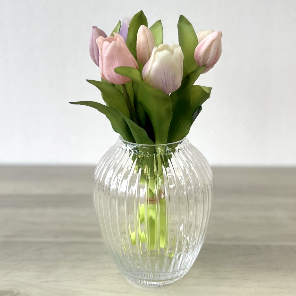 Künstliche Tulpen wie echt rosa Mix 7er Bund Höhe 31 cm