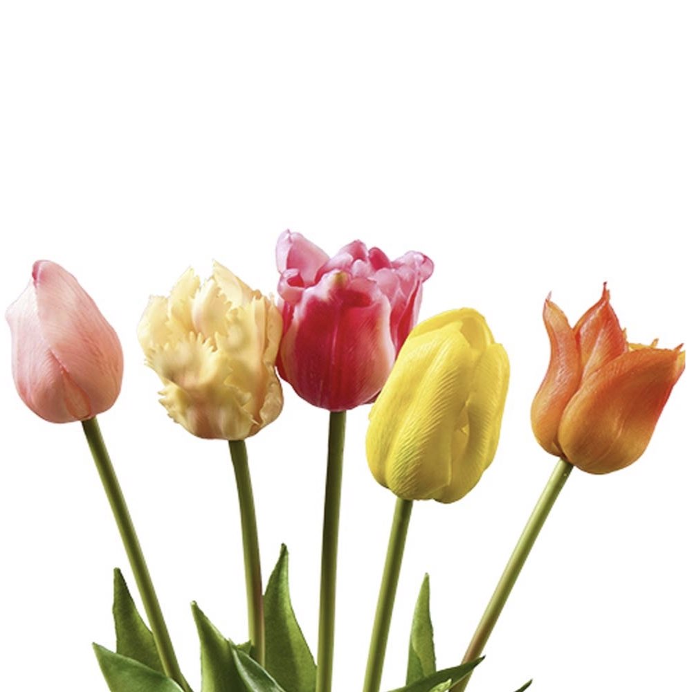 Künstliche Tulpen bunt Mix 5er Bund
