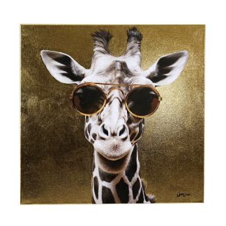 Leinwandbild Giraffe gold 80x80 cm