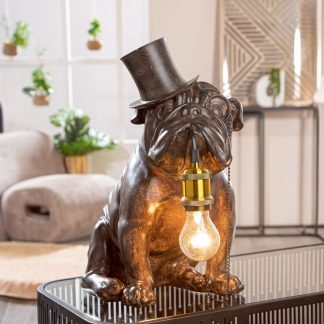 Tischlampe Mops BUDDY braun
