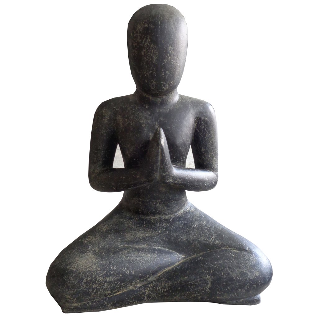 Yoga Garten Statue RIYA anthrazit Höhe 80 cm