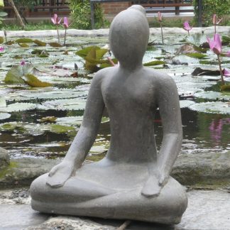 Yoga Garten Statue SANYA anthrazit Höhe 80 cm