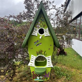 Vogelhaus mit Ständer Gartenzauber grün Höhe 50 cm