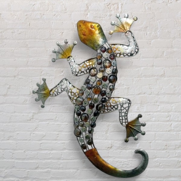 Wanddeko GECKO Metall H 63 cm