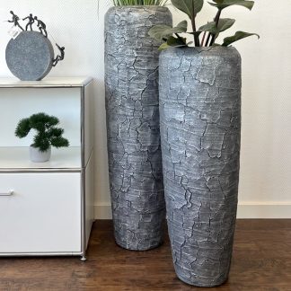 Bodenvase HARMONY silbergrau broken
